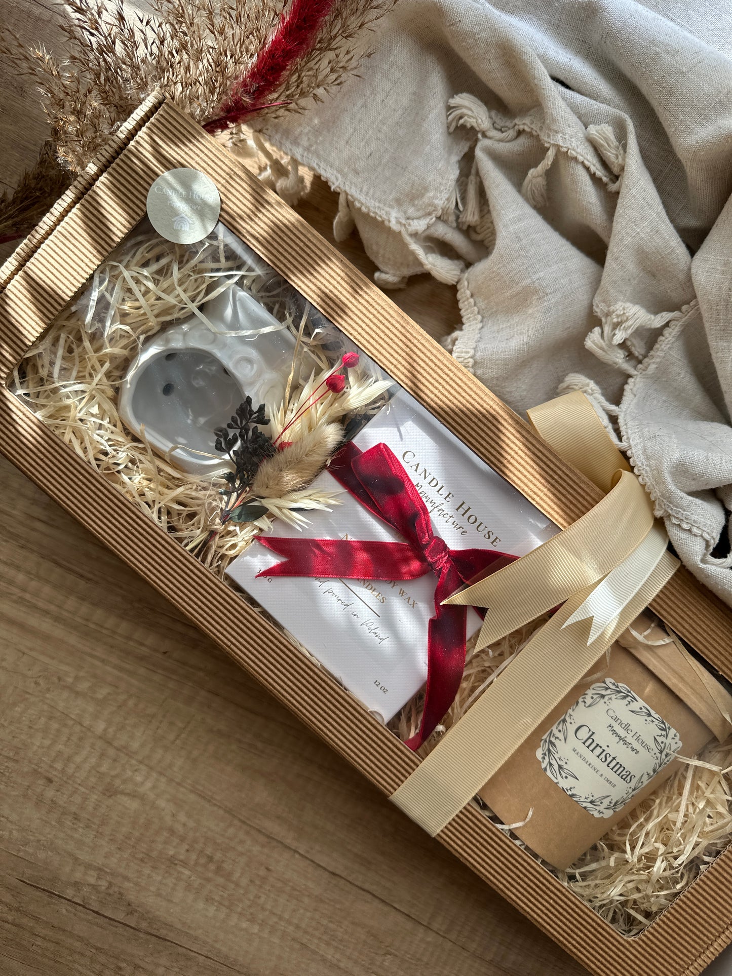 Zestaw kominek, woski & świeca